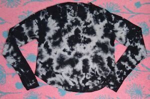 Bobbi los Angeles womens small gray black longsleeve boxy top soft modal